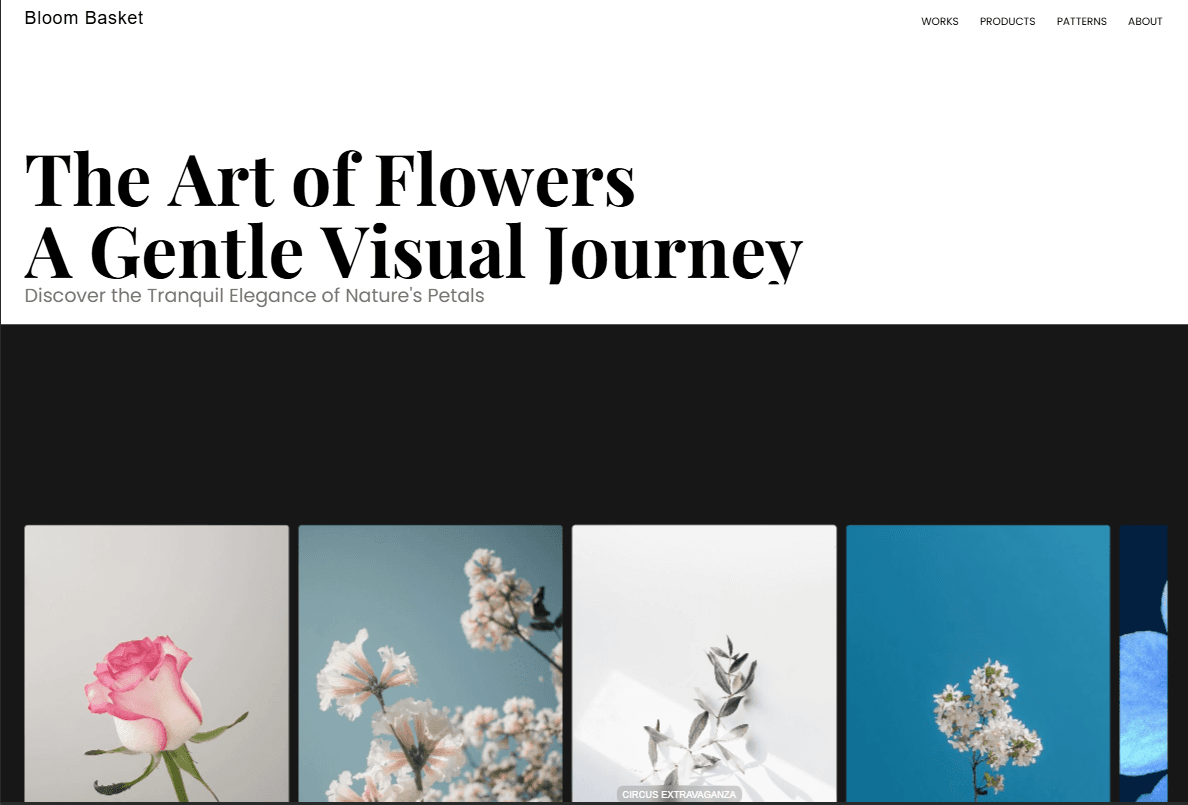 BloomBasket – Modern Flower Portfolio project screenshot