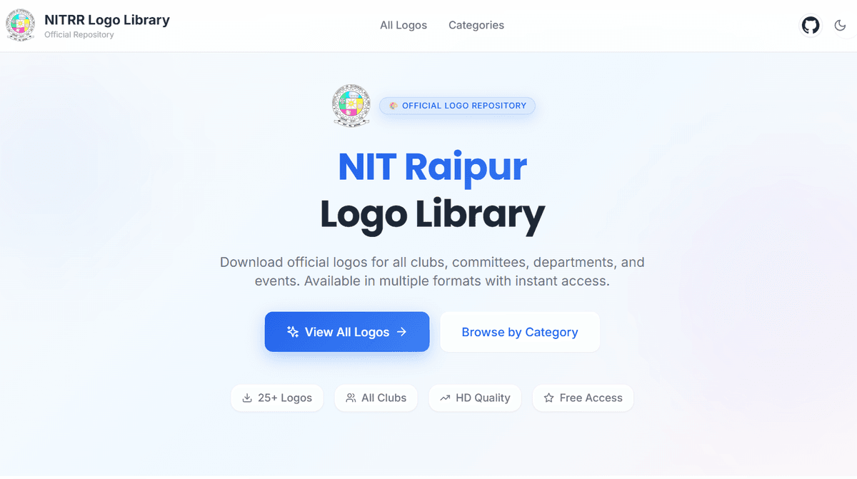 NITRR Logo Library – Digital Asset Platform project screenshot